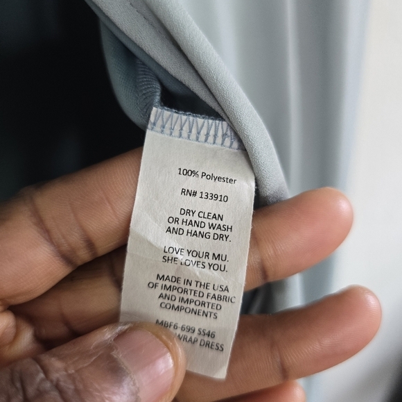 Show Me Your Mumu Maxi Dress Womens Sz M Blue Noelle Flutter Wrap Short Sleeve - Picture 8 of 11